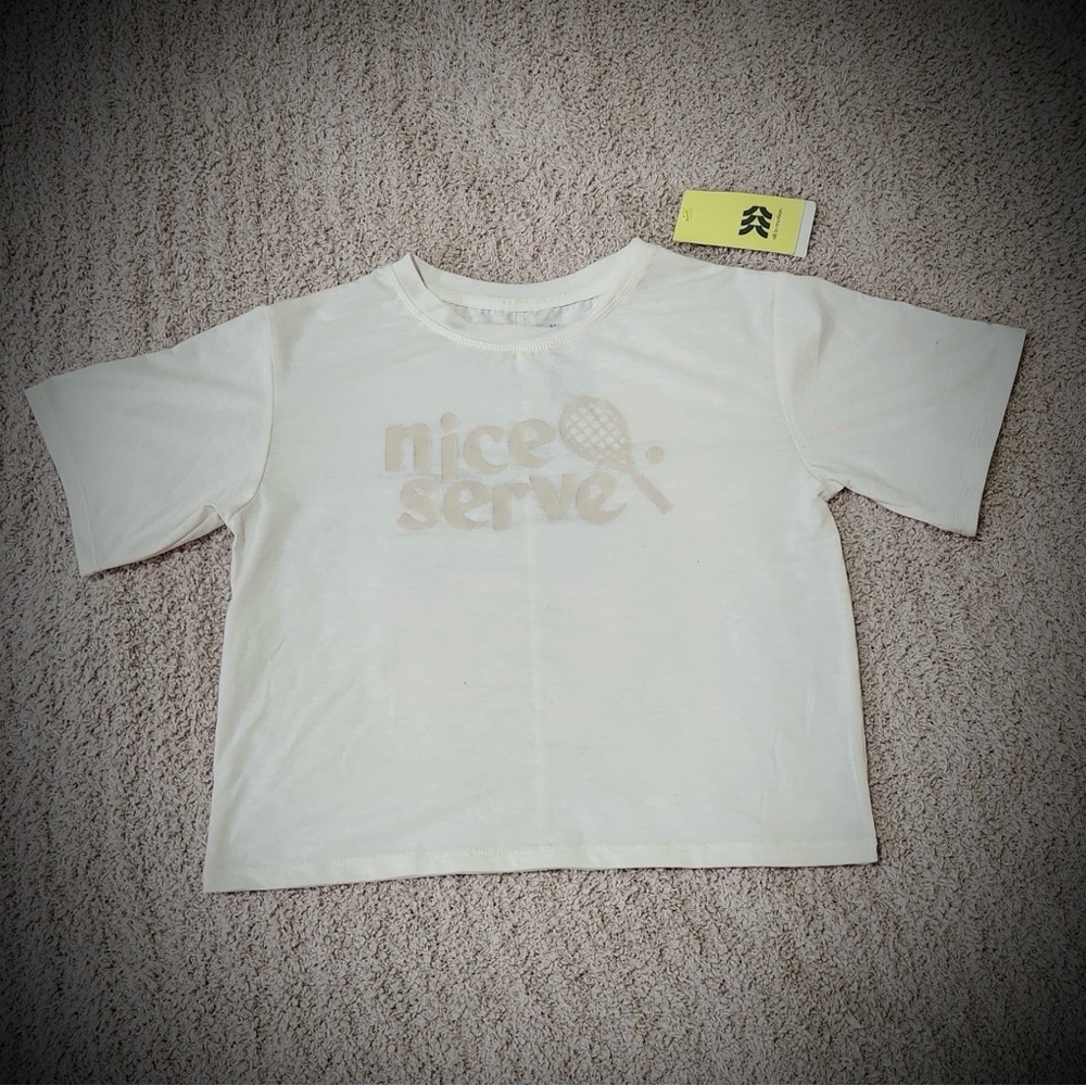“All in Motion” Girl’s White Short Sleeve Tee
